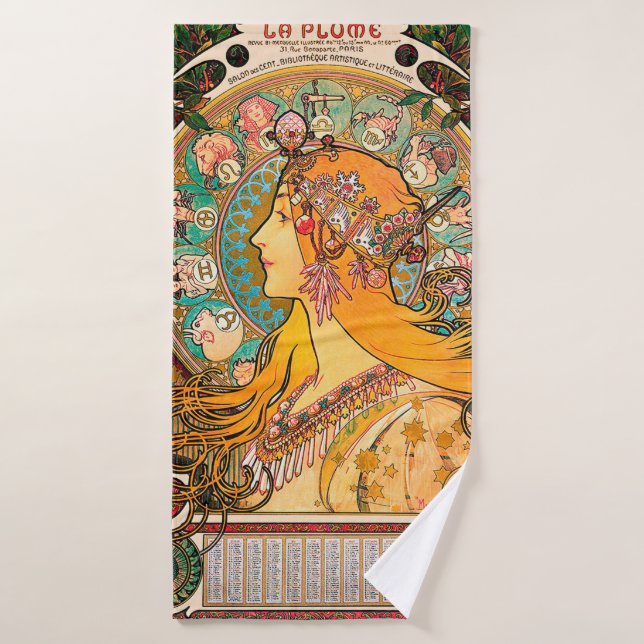 Zodiac, Mucha Bath Towel (Bath Towel)