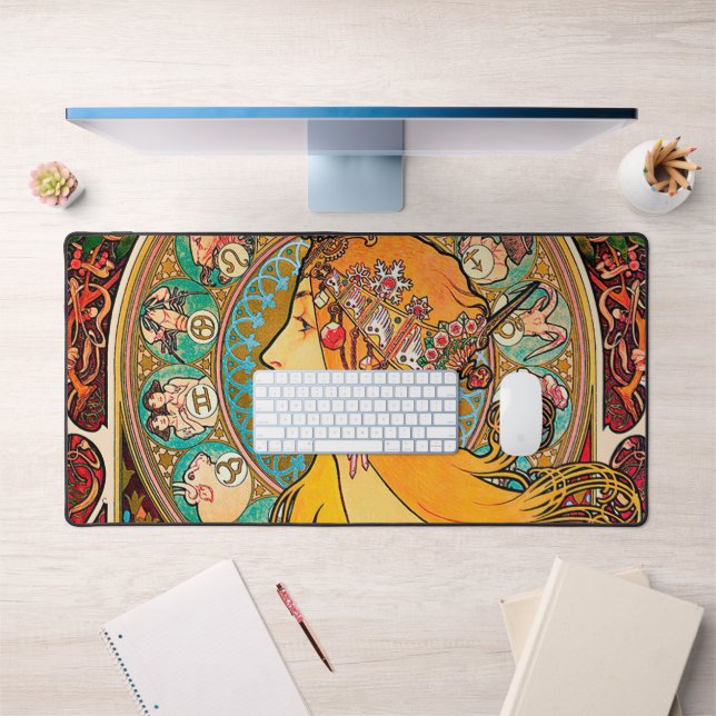 Zodiac, Mucha Desk Mat (Office 1)
