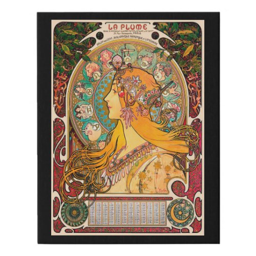 Zodiac Mucha Faux Canvas Print