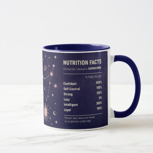 Zodiac Nutrition FactsCapricorn Mug