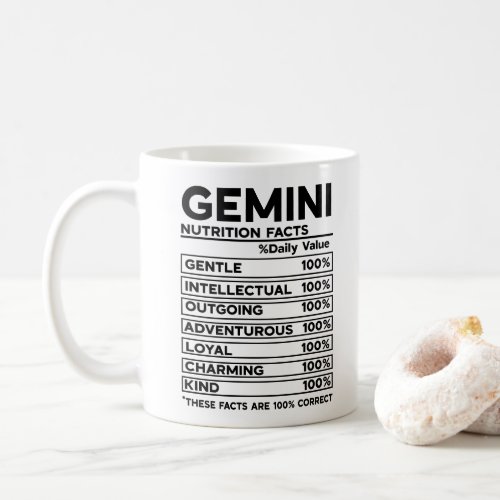 Zodiac Nutrition Facts, Gemini Coffee Mug