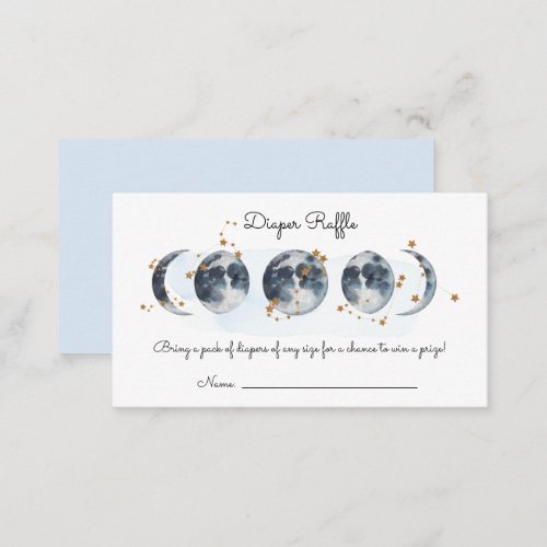 Zodiac Over The Moon Diaper Raffle Enclosure Card