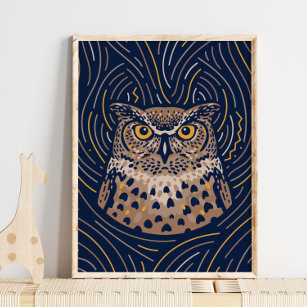 Zodiac Owl Animal Print   Owl Print