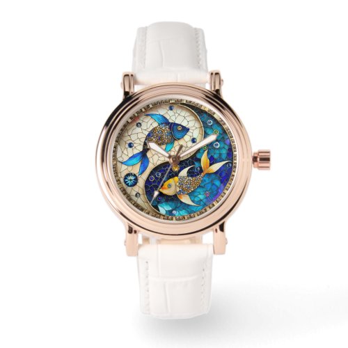 Zodiac _ Pieces Fish Yin and Yang Watch