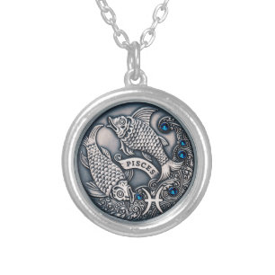 Zodiac ~ Pisces ~ Celestial ~ Western Astrology ~ Silver Plated Necklace