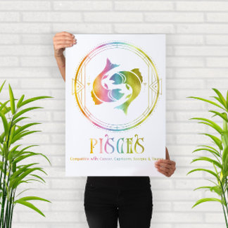 Zodiac Pisces Compatibility Design Poster