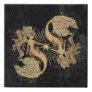 Zodiac Pisces | Cosmic Gold and Black Astrology Faux Canvas Print