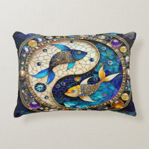 Zodiac - Pisces Fish Yin and Yang Accent Pillow