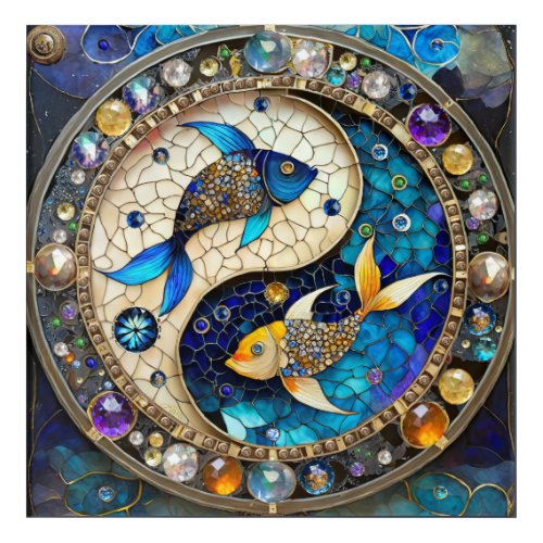 Zodiac _ Pisces Fish Yin and Yang Acrylic Print