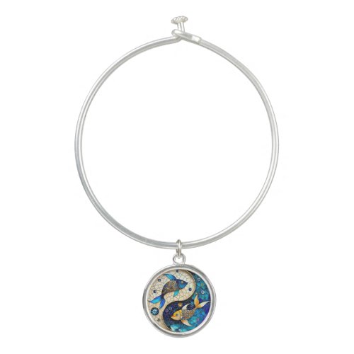 Zodiac _ Pisces Fish Yin and Yang Bangle Bracelet