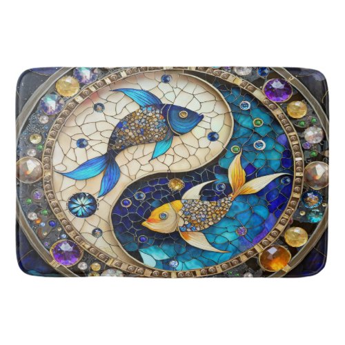 Zodiac _ Pisces Fish Yin and Yang Bath Mat