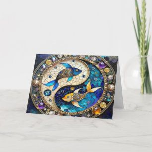 Zodiac - Pisces Fish Yin and Yang Card