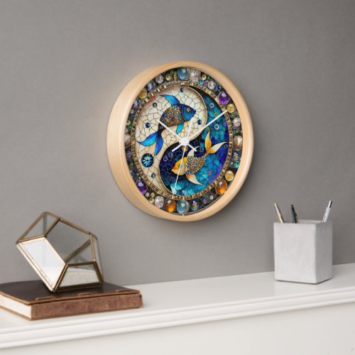 Zodiac _ Pisces Fish Yin and Yang Clock
