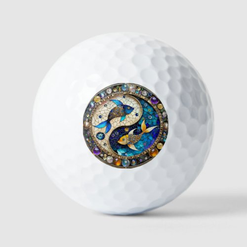 Zodiac _ Pisces Fish Yin and Yang Golf Balls