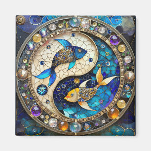 Zodiac - Pisces Fish Yin and Yang Magnet
