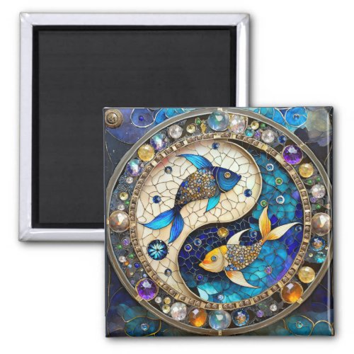 Zodiac _ Pisces Fish Yin and Yang Magnet