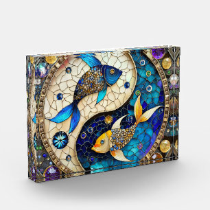 Zodiac - Pisces Fish Yin and Yang Photo Block