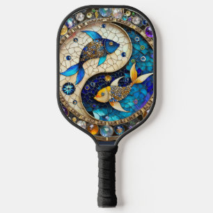 Zodiac - Pisces Fish Yin and Yang Pickleball Paddle