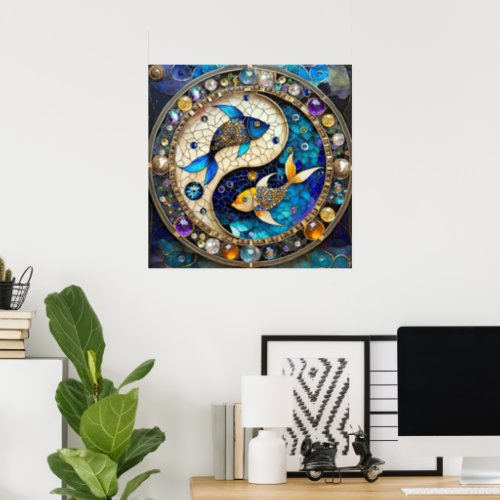 Zodiac _ Pisces Fish Yin and Yang Poster