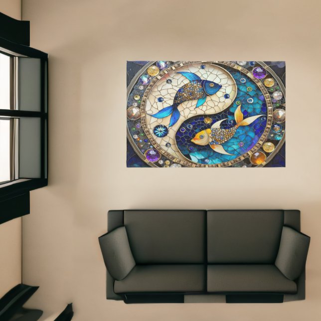 Zodiac - Pisces Fish Yin and Yang Rug (Insitu (Indoor 1))