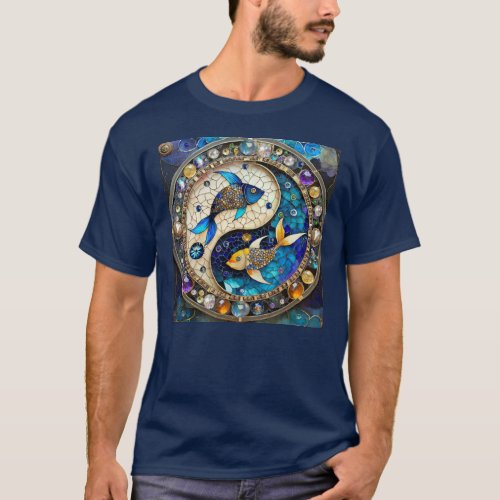 Zodiac _ Pisces Fish Yin and Yang T_Shirt