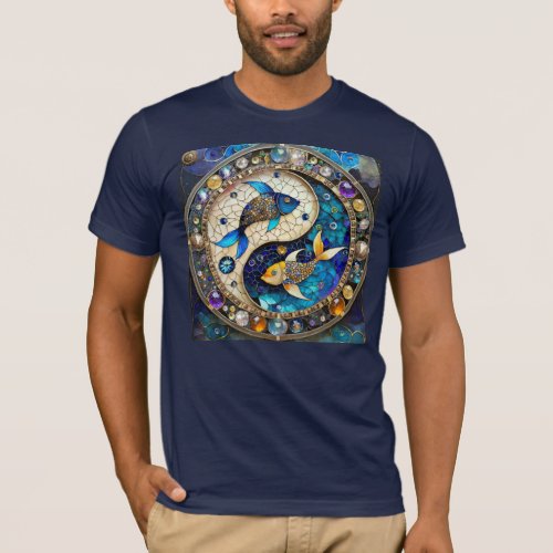 Zodiac _ Pisces Fish Yin and Yang T_Shirt