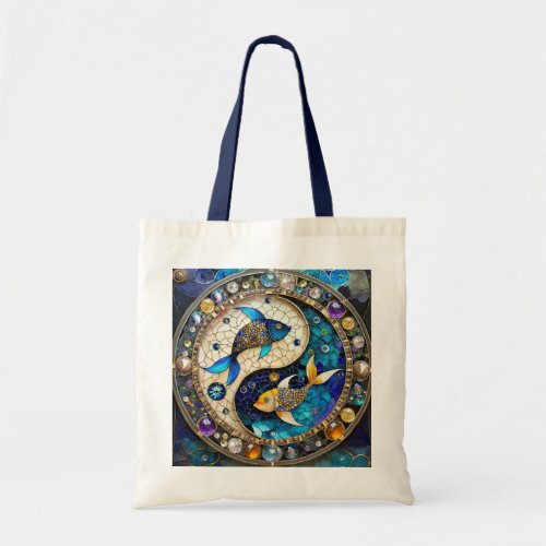 Zodiac _ Pisces Fish Yin and Yang Tote Bag