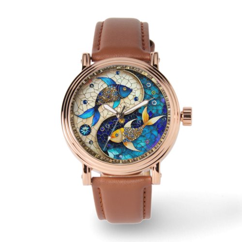 Zodiac _ Pisces Fish Yin and Yang Watch