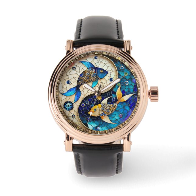 Zodiac - Pisces Fish Yin and Yang Watch (Front)