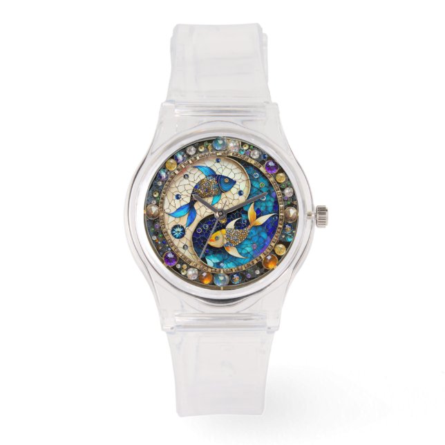 Zodiac - Pisces Fish Yin and Yang Watch (Front)