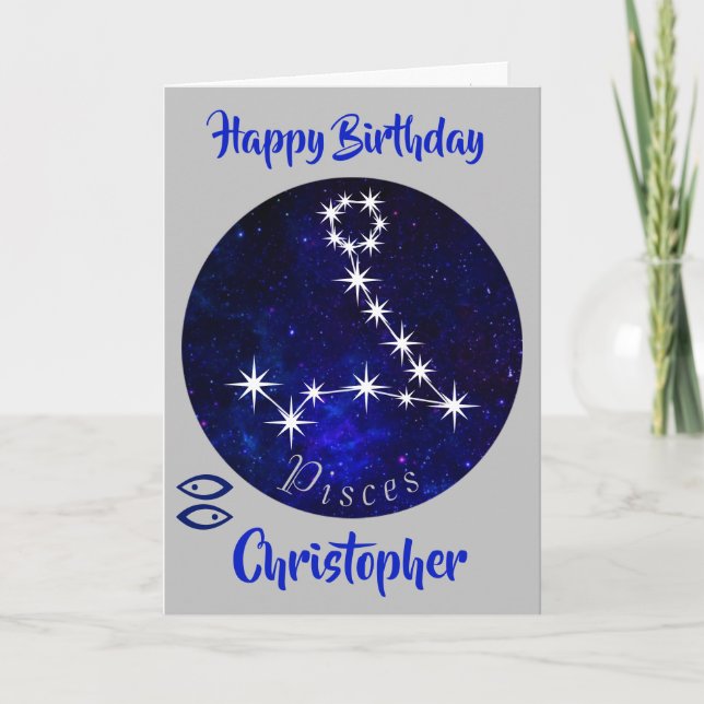 Zodiac Pisces Horoscope Card (Front)