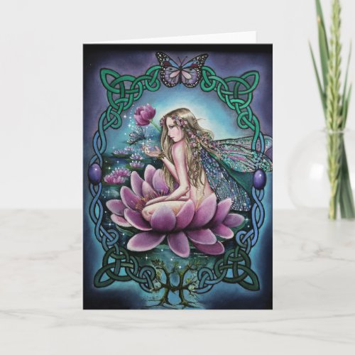 Zodiac Pisces horoscope fairy greeting card
