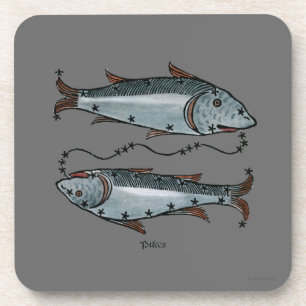 Zodiac: Pisces In Color Beverage Coaster