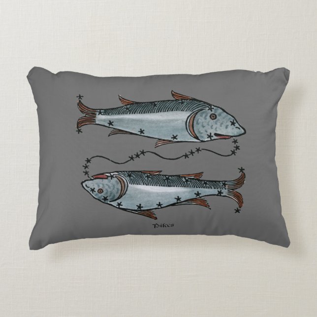 Zodiac: Pisces In Color Decorative Pillow (Front)