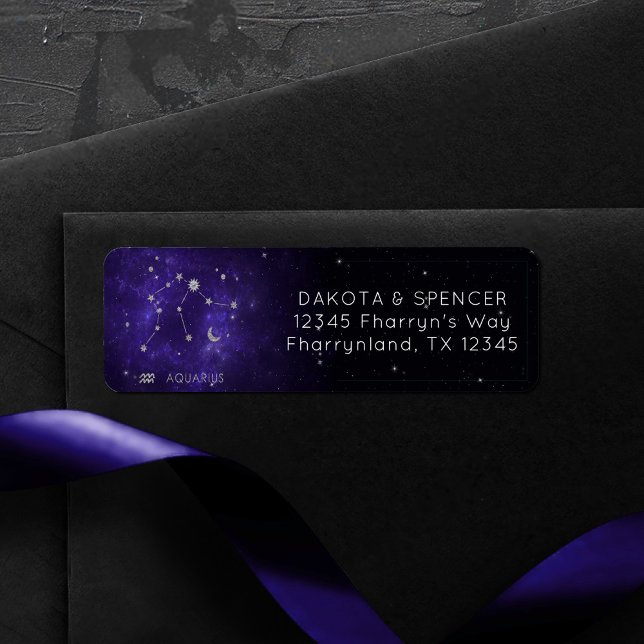 Zodiac Purple Aquarius | Astrology Horoscope Label (Creator Uploaded)