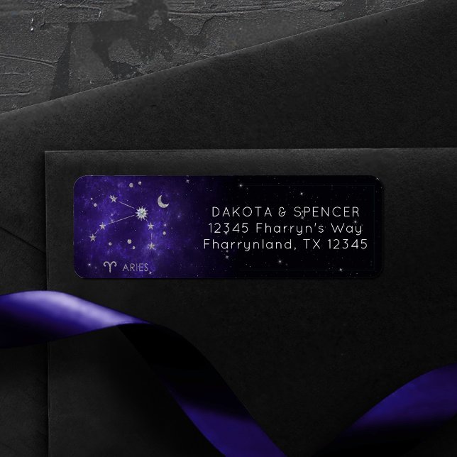 Zodiac Purple Aries | Cosmic Astrology Horoscope Label (Creator Uploaded)