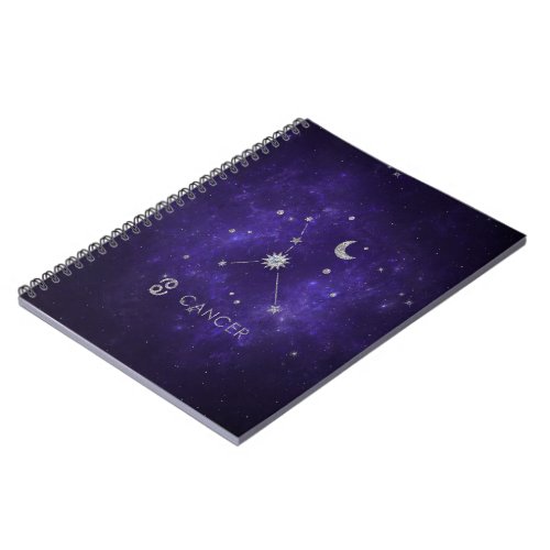 Zodiac Purple Cancer  Cosmic Astrology Horoscope Notebook