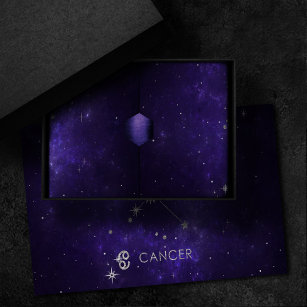 Zodiac Purple Cancer   Cosmic Astrology Horoscope Tissue Paper