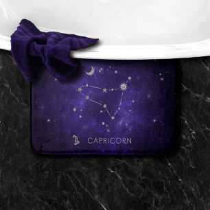 Zodiac Purple Capricorn Astrology Horoscope Bath Mat