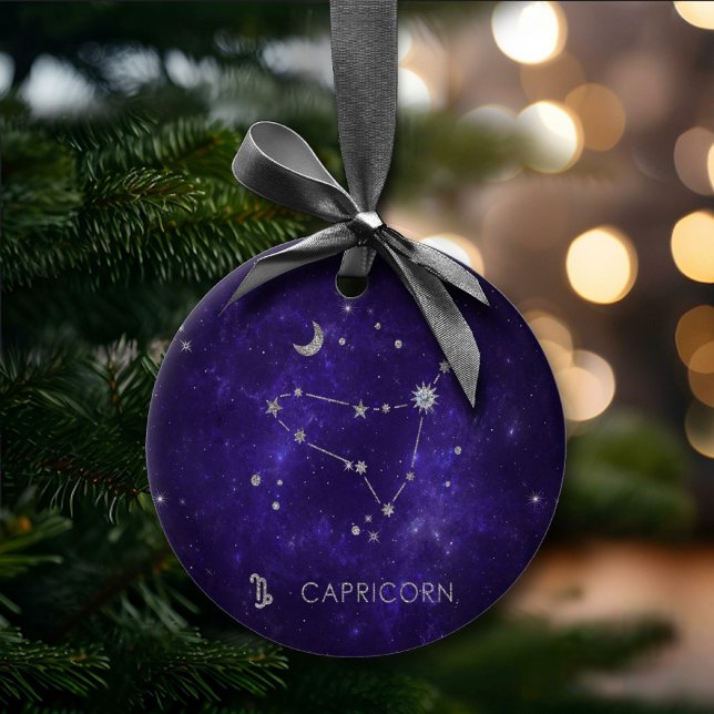 Zodiac Purple Capricorn | Astrology Horoscope Ceramic Ornament (Creator Uploaded)
