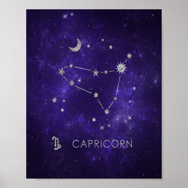 Zodiac Purple Capricorn | Astrology Horoscope Poster (Front)