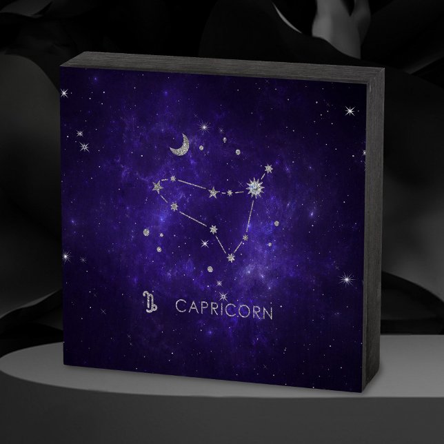 Zodiac Purple Capricorn | Astrology Horoscope Wooden Box Sign (Creator Uploaded)