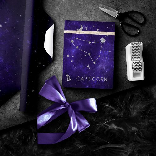 Zodiac Purple Capricorn  Astrology Horoscope Wrapping Paper