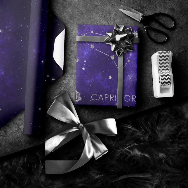 Zodiac Purple Capricorn | Astrology Horoscope Wrapping Paper (Creator Uploaded)