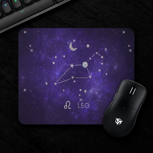 Zodiac Purple Leo | Cosmic Astrology Horoscope Mouse Pad (Creator Uploaded)