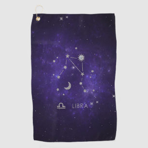 Zodiac Purple Libra   Cosmic Astrology Horoscope Golf Towel