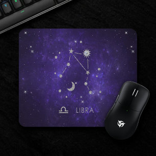 Zodiac Purple Libra Cosmic Astrology Horoscope Mouse Pad