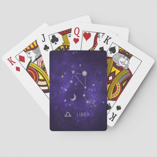 Zodiac Purple Libra | Cosmic Astrology Horoscope Poker Cards (Back)