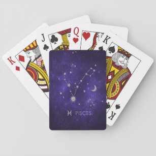 Zodiac Purple Pisces   Cosmic Astrology Horoscope Playing Cards