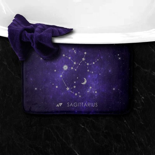 Zodiac Purple Sagittarius  Astrology Horoscope Bath Mat